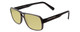 Profile View of Porsche Designs P8217-C Designer Polarized Reading Sunglasses with Custom Cut Powered Sun Flower Yellow Lenses in Light Grey Carbon Fiber Unisex Square Full Rim Acetate 56 mm