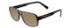 Profile View of Porsche Designs P8217-C Designer Polarized Reading Sunglasses with Custom Cut Powered Amber Brown Lenses in Light Grey Carbon Fiber Unisex Square Full Rim Acetate 56 mm