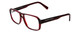 Profile View of Porsche Designs P8217-D Designer Progressive Lens Blue Light Blocking Eyeglasses in Crystal Dark Red Carbon Fiber Unisex Square Full Rim Acetate 56 mm