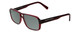 Profile View of Porsche Designs P8217-D Designer Polarized Sunglasses with Custom Cut Smoke Grey Lenses in Crystal Dark Red Carbon Fiber Unisex Square Full Rim Acetate 56 mm