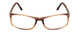 Front View of Porsche P8243-B Unisex Oval Designer Reading Glasses Striped Crystal Brown 54 mm