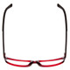 Top View of Porsche Designs P8243-C Designer Reading Eye Glasses with Custom Cut Powered Lenses in Crystal Cherry Red Matte Black Unisex Oval Full Rim Acetate 54 mm