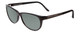 Profile View of Porsche Designs P8246-A Designer Polarized Sunglasses with Custom Cut Smoke Grey Lenses in Black Unisex Oval Full Rim Acetate 56 mm