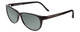 Profile View of Porsche Designs P8246-A Designer Polarized Reading Sunglasses with Custom Cut Powered Smoke Grey Lenses in Black Unisex Oval Full Rim Acetate 56 mm