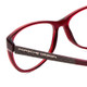 Close Up View of Porsche Designs P8246-C Designer Reading Eye Glasses with Custom Cut Powered Lenses in Crystal Red Violet Unisex Oval Full Rim Acetate 56 mm