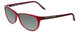 Profile View of Porsche Designs P8246-C Designer Polarized Sunglasses with Custom Cut Smoke Grey Lenses in Crystal Red Violet Unisex Oval Full Rim Acetate 56 mm