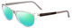 Profile View of Porsche Designs P8246-D Designer Polarized Reading Sunglasses with Custom Cut Powered Green Mirror Lenses in Crystal Grey Unisex Oval Full Rim Acetate 56 mm