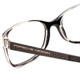 Close Up View of Porsche Designs P8247-A Designer Reading Eye Glasses with Custom Cut Powered Lenses in Black Layer Crystal Unisex Oval Full Rim Acetate 55 mm