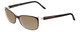 Profile View of Porsche Designs P8247-A Designer Polarized Reading Sunglasses with Custom Cut Powered Amber Brown Lenses in Black Layer Crystal Unisex Oval Full Rim Acetate 55 mm