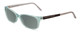 Profile View of Porsche Designs P8247-B Designer Polarized Sunglasses with Custom Cut Smoke Grey Lenses in Crystal Azure Aqua Blue Grey Unisex Oval Full Rim Acetate 55 mm