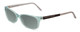 Profile View of Porsche Designs P8247-B Designer Polarized Reading Sunglasses with Custom Cut Powered Smoke Grey Lenses in Crystal Azure Aqua Blue Grey Unisex Oval Full Rim Acetate 55 mm