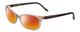 Profile View of Porsche Designs P8247-C Designer Polarized Sunglasses with Custom Cut Red Mirror Lenses in Crystal Grey Brown Unisex Oval Full Rim Acetate 55 mm