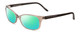 Profile View of Porsche Designs P8247-C Designer Polarized Reading Sunglasses with Custom Cut Powered Green Mirror Lenses in Crystal Grey Brown Unisex Oval Full Rim Acetate 55 mm