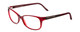 Profile View of Porsche Designs P8247-D Designer Reading Eye Glasses with Custom Cut Powered Lenses in Crystal Red Matte Burgundy Unisex Oval Full Rim Acetate 55 mm