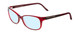 Profile View of Porsche Designs P8247-D Designer Blue Light Blocking Eyeglasses in Crystal Red Matte Burgundy Unisex Oval Full Rim Acetate 55 mm