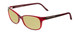 Profile View of Porsche Designs P8247-D Designer Polarized Reading Sunglasses with Custom Cut Powered Sun Flower Yellow Lenses in Crystal Red Matte Burgundy Unisex Oval Full Rim Acetate 55 mm