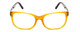Front View of Porsche P8250-B Oval Designer Reading Glasses in Yellow Orange Brown Marble 55mm