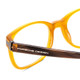 Close Up View of Porsche P8250-B Oval Designer Reading Glasses in Yellow Orange Brown Marble 55mm