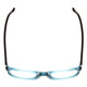 Top View of Porsche Designs P8250-C Designer Reading Eye Glasses with Custom Cut Powered Lenses in Crystal Azure Aqua Blue Black Unisex Oval Full Rim Acetate 55 mm
