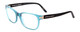 Profile View of Porsche Designs P8250-C Designer Blue Light Blocking Eyeglasses in Crystal Azure Aqua Blue Black Unisex Oval Full Rim Acetate 55 mm