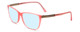 Profile View of Porsche Designs P8266-D Designer Blue Light Blocking Eyeglasses in Crystal Rose Gold Pink Unisex Cateye Full Rim Acetate 54 mm