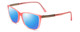 Profile View of Porsche Designs P8266-D Designer Polarized Sunglasses with Custom Cut Blue Mirror Lenses in Crystal Rose Gold Pink Unisex Cateye Full Rim Acetate 54 mm