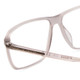Close Up View of Porsche Designs P8269-B Designer Reading Eye Glasses with Custom Cut Powered Lenses in Crystal Smoke Grey Unisex Square Full Rim Acetate 58 mm
