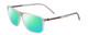 Profile View of Porsche Designs P8269-B Designer Polarized Reading Sunglasses with Custom Cut Powered Green Mirror Lenses in Crystal Smoke Grey Unisex Square Full Rim Acetate 58 mm