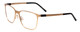Profile View of Porsche Designs P8275-B Unisex Square Reading Glasses in Satin Gold Black 55 mm