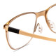 Close Up View of Porsche Designs P8275-B Unisex Square Reading Glasses in Satin Gold Black 55 mm