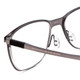 Close Up View of Porsche Designs P8275-D Designer Reading Eye Glasses with Custom Cut Powered Lenses in Dark Gun Metal Silver Black Unisex Square Full Rim Metal 55 mm