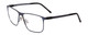 Profile View of Porsche Designs P8276-D Unisex Square Reading Glasses in Satin Blue Black 57 mm