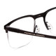 Close Up View of Porsche Designs P8277-A Designer Reading Eye Glasses with Custom Cut Powered Lenses in Satin Black/Matte Unisex Square Semi-Rimless Metal 54 mm