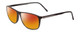 Profile View of Porsche Designs P8278-A Designer Polarized Sunglasses with Custom Cut Red Mirror Lenses in Matte Grey Unisex Square Full Rim Acetate 56 mm