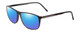 Profile View of Porsche Designs P8278-A Designer Polarized Sunglasses with Custom Cut Blue Mirror Lenses in Matte Grey Unisex Square Full Rim Acetate 56 mm