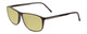 Profile View of Porsche Designs P8278-A Designer Polarized Reading Sunglasses with Custom Cut Powered Sun Flower Yellow Lenses in Matte Grey Unisex Square Full Rim Acetate 56 mm