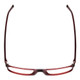 Top View of Porsche Designs P8278-D Designer Reading Eye Glasses with Custom Cut Powered Lenses in Crystal Red Matte Brown Unisex Square Full Rim Acetate 56 mm
