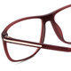 Close Up View of Porsche Designs P8278-D Designer Reading Eye Glasses with Custom Cut Powered Lenses in Crystal Red Matte Brown Unisex Square Full Rim Acetate 56 mm