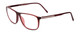 Profile View of Porsche Designs P8278-D Designer Blue Light Blocking Eyeglasses in Crystal Red Matte Brown Unisex Square Full Rim Acetate 56 mm