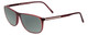 Profile View of Porsche Designs P8278-D Designer Polarized Reading Sunglasses with Custom Cut Powered Smoke Grey Lenses in Crystal Red Matte Brown Unisex Square Full Rim Acetate 56 mm