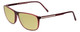 Profile View of Porsche Designs P8278-D Designer Polarized Reading Sunglasses with Custom Cut Powered Sun Flower Yellow Lenses in Crystal Red Matte Brown Unisex Square Full Rim Acetate 56 mm