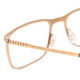 Close Up View of Porsche Designs P8294-B Unisex Square Reading Glasses in Light Gold Black 54 mm