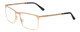 Profile View of Porsche Designs P8294-B Designer Progressive Lens Blue Light Blocking Eyeglasses in Light Gold Black Unisex Square Full Rim Titanium 54 mm