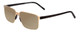 Profile View of Porsche Designs P8313-B Designer Polarized Reading Sunglasses with Custom Cut Powered Amber Brown Lenses in Satin Gold Black Unisex Square Full Rim Metal 57 mm