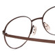 Close Up View of Porsche Designs P8315-B Designer Reading Eye Glasses with Custom Cut Powered Lenses in Satin Brown Copper Unisex Round Full Rim Metal 52 mm