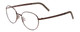 Profile View of Porsche Designs P8315-B Designer Blue Light Blocking Eyeglasses in Satin Brown Copper Unisex Round Full Rim Metal 52 mm