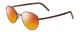 Profile View of Porsche Designs P8315-B Designer Polarized Sunglasses with Custom Cut Red Mirror Lenses in Satin Brown Copper Unisex Round Full Rim Metal 52 mm
