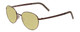 Profile View of Porsche Designs P8315-B Designer Polarized Reading Sunglasses with Custom Cut Powered Sun Flower Yellow Lenses in Satin Brown Copper Unisex Round Full Rim Metal 52 mm
