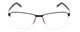 Front View of Porsche Designs P8318-A Designer Reading Eye Glasses with Custom Cut Powered Lenses in Satin Black/Matte Unisex Square Semi-Rimless Metal 55 mm
