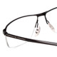 Close Up View of Porsche Designs P8318-A Designer Reading Eye Glasses with Custom Cut Powered Lenses in Satin Black/Matte Unisex Square Semi-Rimless Metal 55 mm